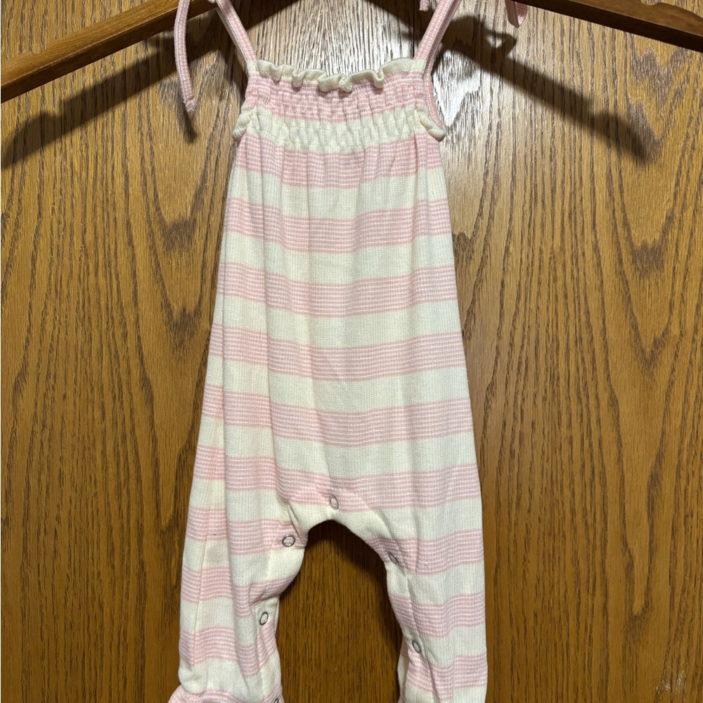 Boutique Brand Pink and White Striped Baby Romper